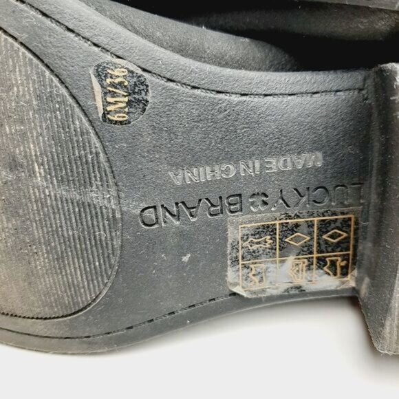 LUCKY BRAND Short Ankle Chelsea Bootie Black Nubuck Leather Low Heel Sz 6 M - Picture 13 of 13